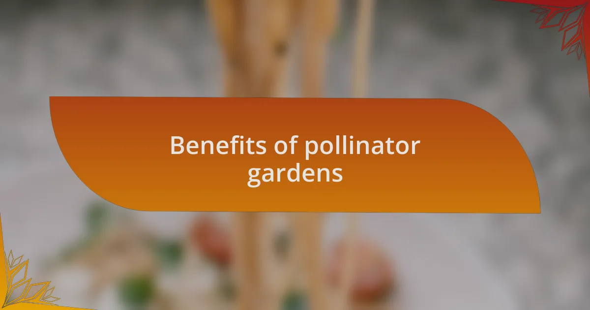 Benefits of pollinator gardens