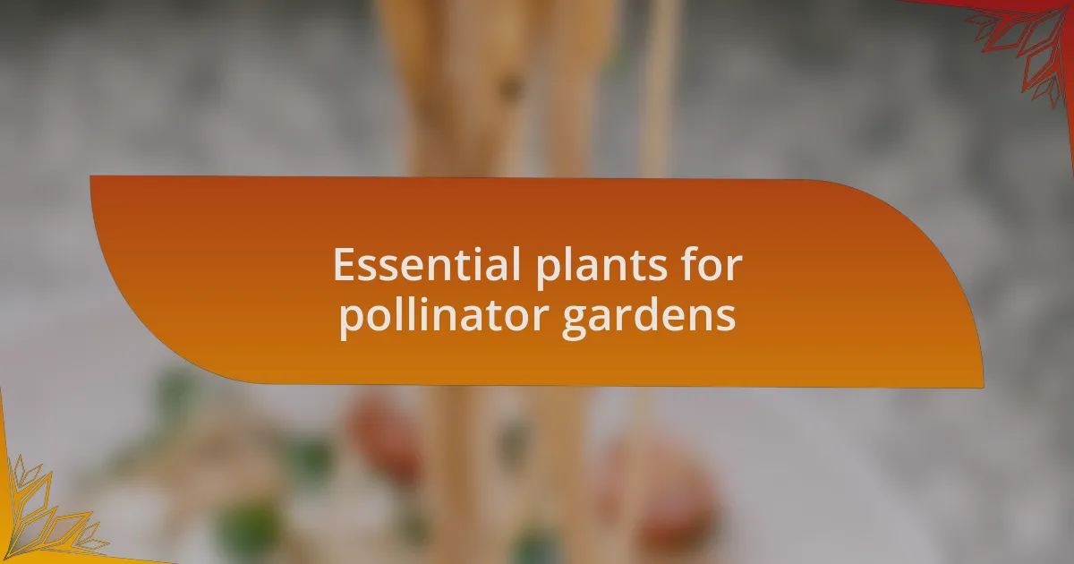 Essential plants for pollinator gardens