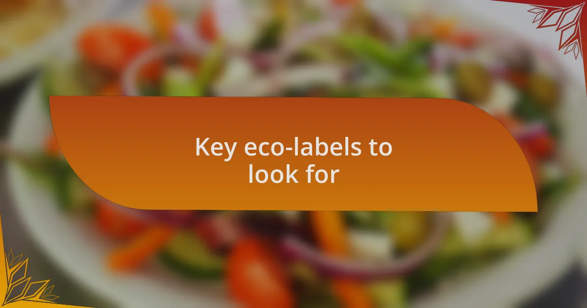 Key eco-labels to look for