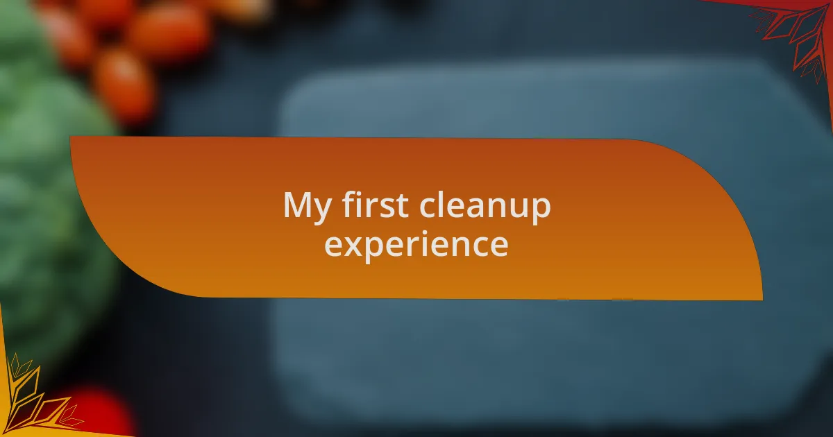 My first cleanup experience