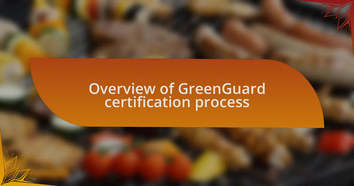 Overview of GreenGuard certification process