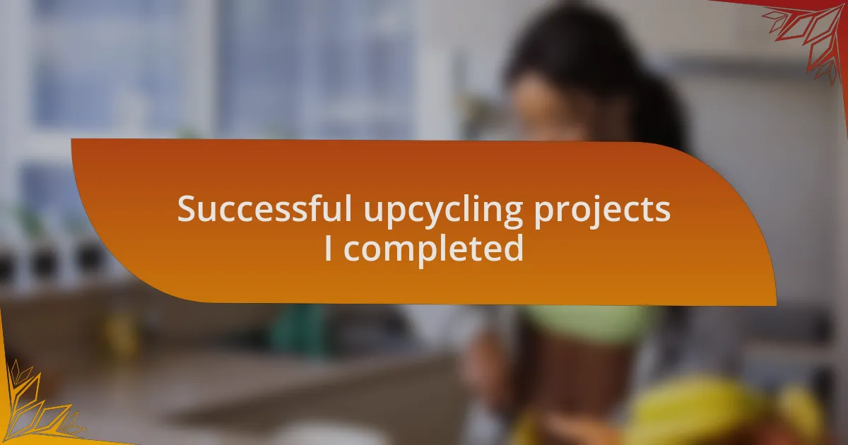 Successful upcycling projects I completed